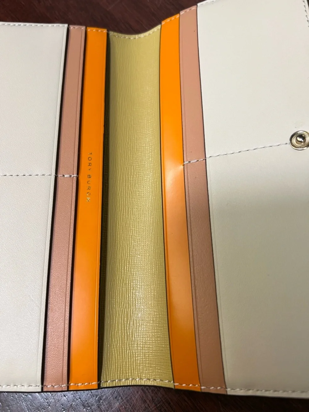 Tory Burch Light Yellow Robinson Colorblock Wallet - Picture 5 of 9